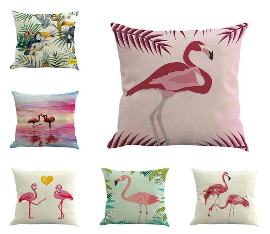 Nordic Flamingo Tropical Leaf Cushion Flower Throw Pillow Case 1PCNo Filling Home Decoration Sofa Decorative Cushion Decorative2667875343
