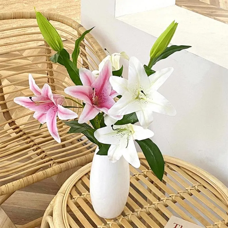 Elegant Artificial Lily - 94cm Faux Floral Stem, Realistic Film