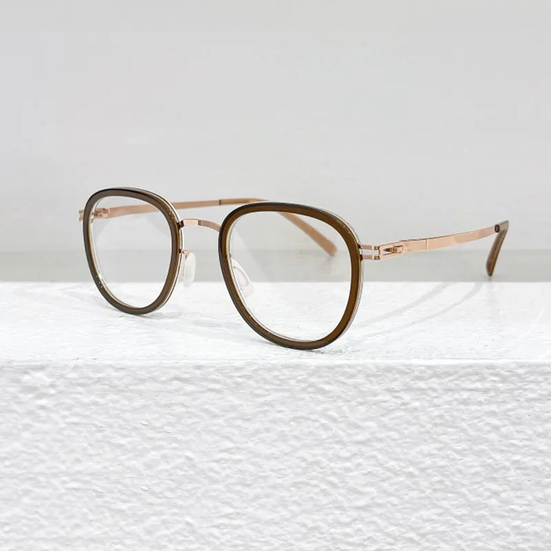 Neue Damen Herren Designer Augenrahmen UV400 UV-Schutz Mode Persönlichkeit Brille Casual Business Titanacetat Vollrahmen HELMI Brillengestell