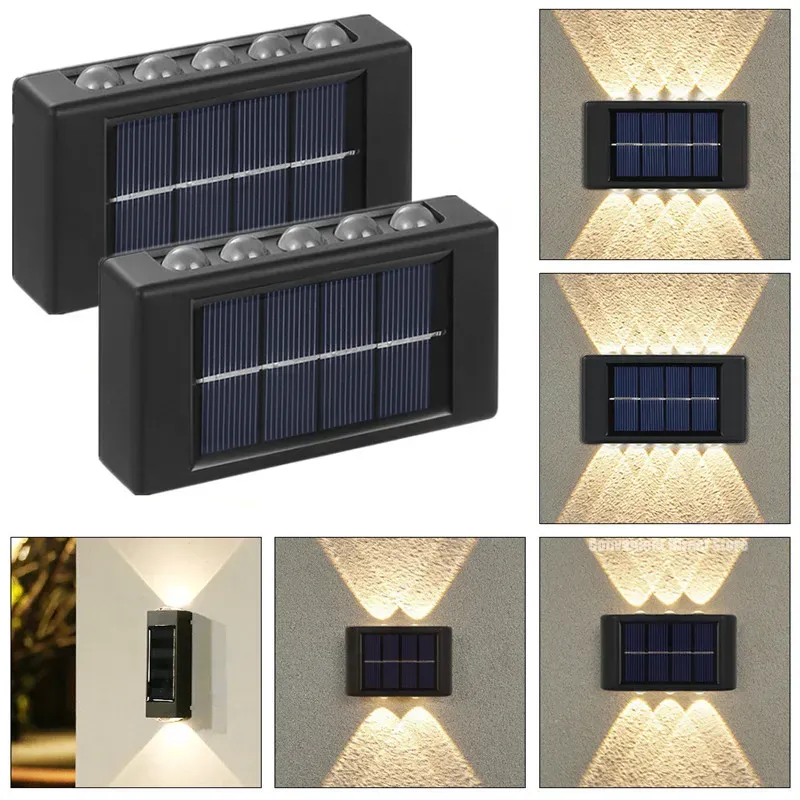 Solar Wall Lamp Outdoor Waterproof LED Solar Lights Up And Down Luminous Lighting For Garden Balcony Yard Street Decor Lamps