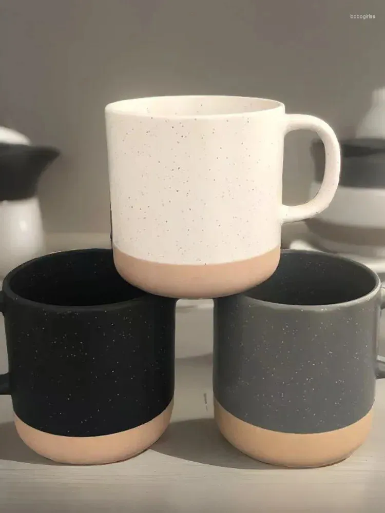 Tasses minimalistes bicolores Patchwork tasses en céramique personnalisées Style nordique point de pulvérisation cadeaux publicitaires café et