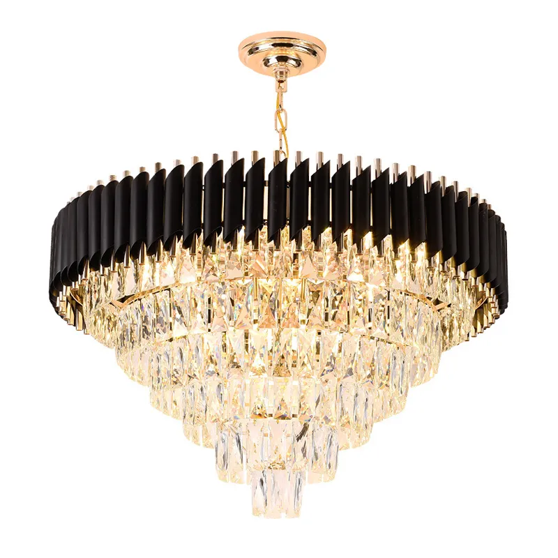 Czarny kryształ wiszący światło nowoczesne luksusowe oświetlenie żyrandola deszczowego do dekoracji sypialni w salonie