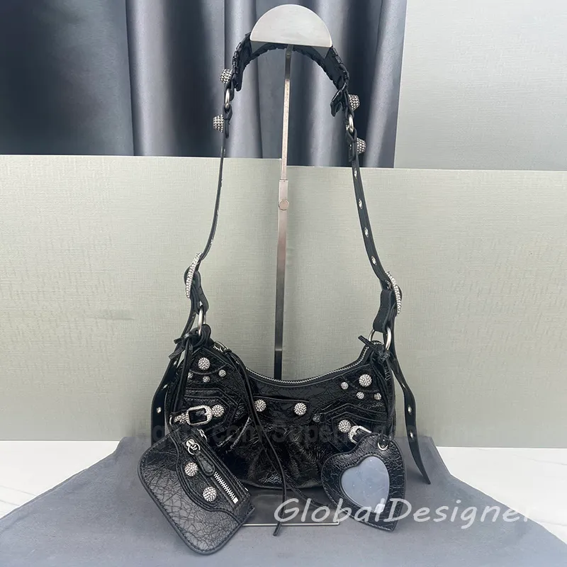 Le Cagole Motorcycle City Bolsos Bolsos Bolsa de asas Hombro Mujer Dama Diseñadores de lujo Cuero genuino Crossbody Embrague Monedero Pochette Vintage Cocodrilo