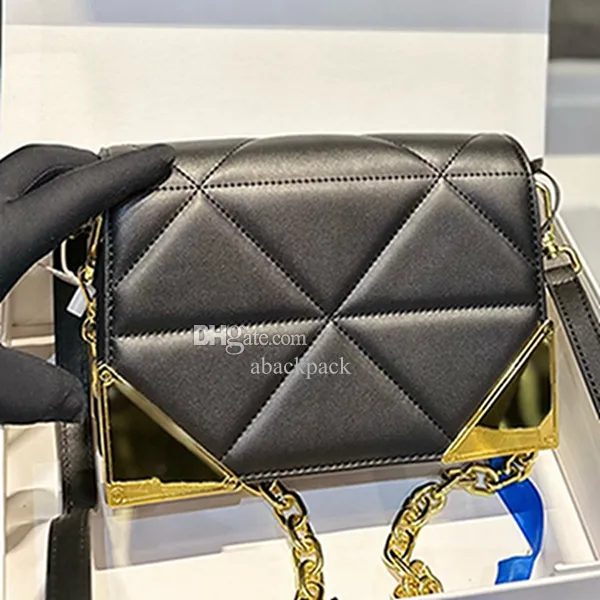 Modegittertryckkedjor Luxury Designer Lady Crossbody Väskor avtagbar kedja axel ljusare storlekar 21*14 cm