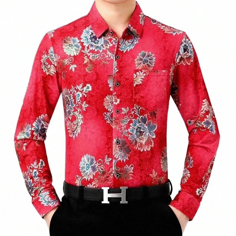 2021 Męskie FRS Wydrukowane jedwabne ubrania Męskie Koszulki LG Sleeve Trendy Fi Printing Dr koszulki T3PC#