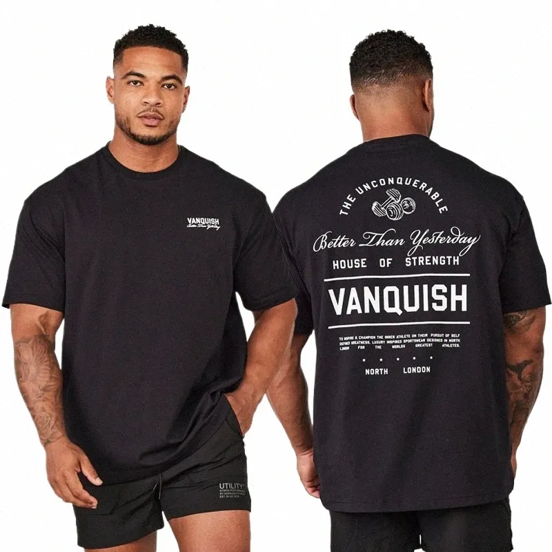 T-shirt oversize da uomo Sport estivi Fitn Cott Girocollo Maniche corte Palestra Bodybuilding Corsa Abbigliamento da allenamento Top k7ni #