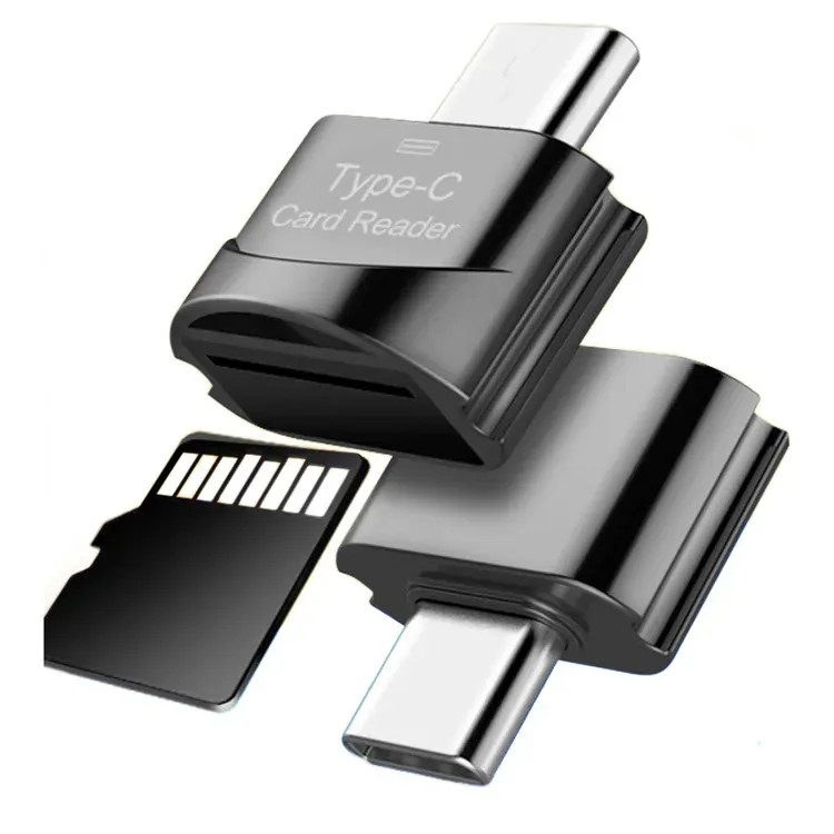 Nieuwste Mini Micro /Type C naar Micro-SD TF-kaart Mobiele telefoonadapters Reader Smart Memory Cards Reader voor telefoons Laptop