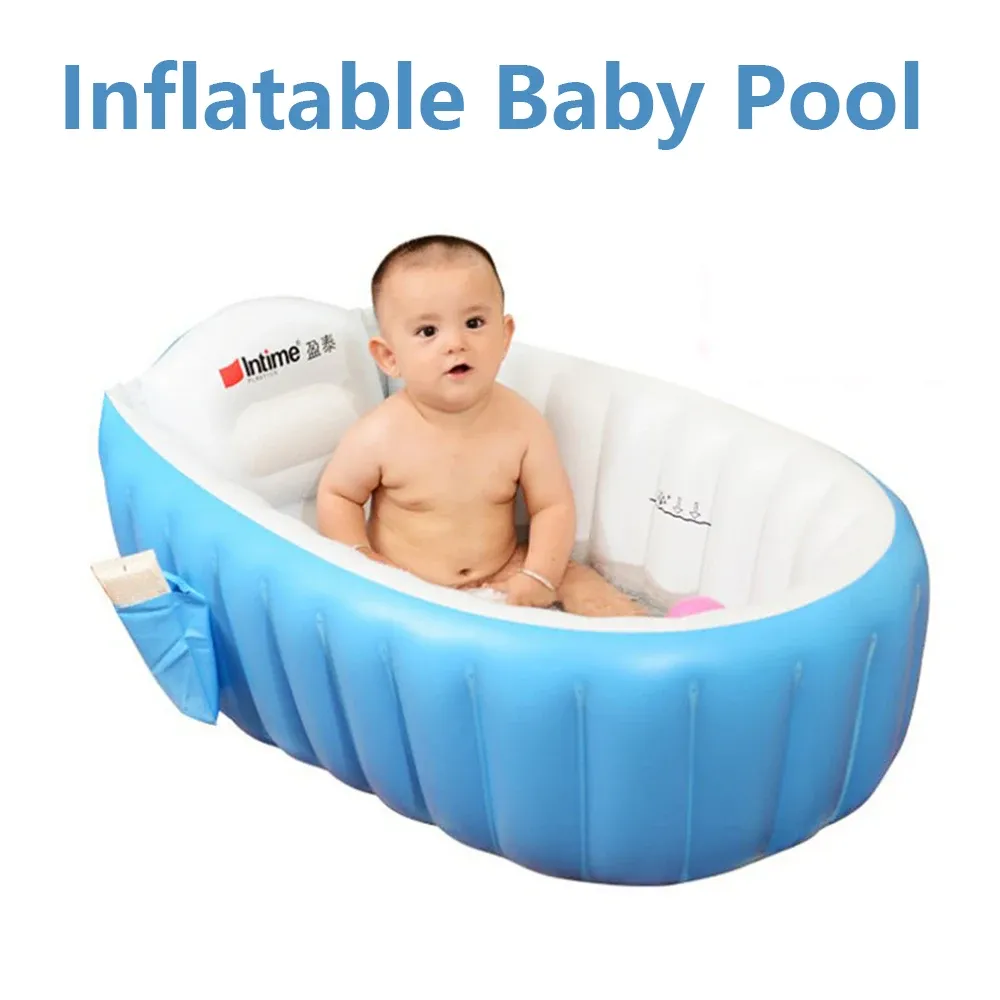 Bathtubs New Baby Inflatable Pool Swimming Pool Baby Bathtub Kids Portable Outdoor Children Basin Bathtub Newborns Swimming Pool