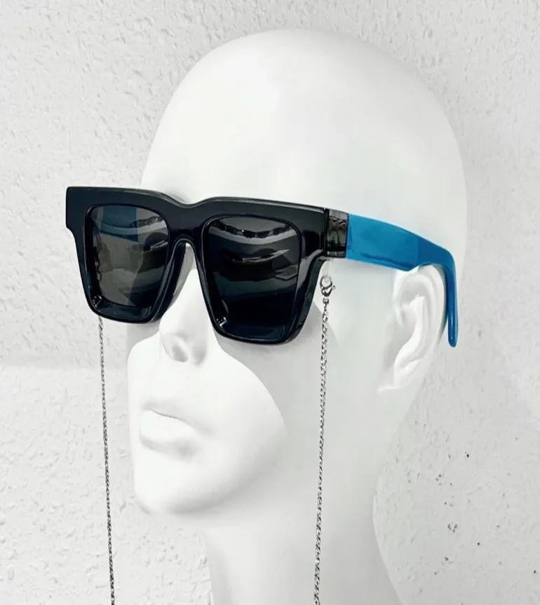 Luxury Square Millionaires Okulary przeciwsłoneczne dla mężczyzn Niebieskie czarne ciemne soczewki przeciwsłoneczne Ochrona UV Oczoce z pudełkiem2215558