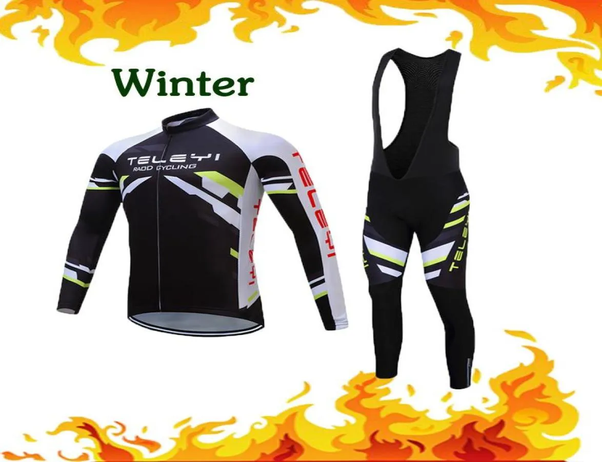 Kış Men Yol Bisiklet Termal Polar Bisiklet Jersey Bisiklet Mtb Giyim Seti Triatlon Giysileri Üniforma Kit Skinsuit Maillot Suit7308181