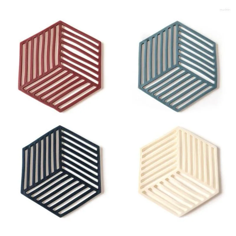 Mats Placemats Table Bowl Coasters Heat Insulation Pads Anti-scald Kitchen Decoration Accessories Polygonal 4pcs