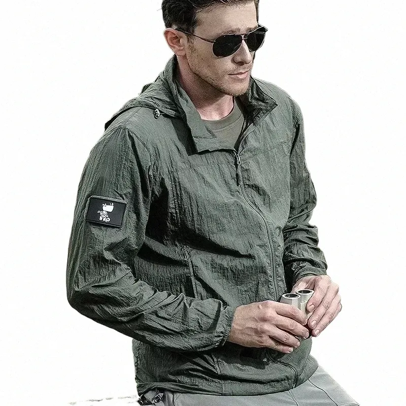 homens verão impermeável seco exército 2021 pele fina militar tático protetor solar jaqueta casual com capuz blusão capa de chuva rápida f6xw #