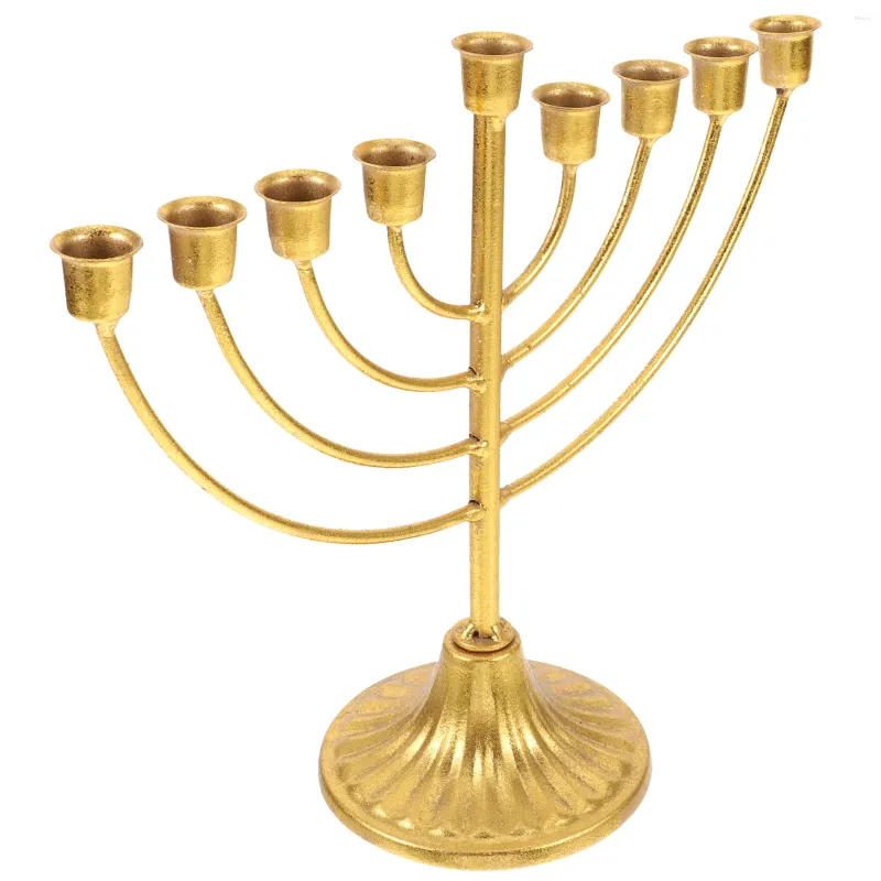 Candle Holders Candles Hanukkah Menorah Desktop Ornaments Holder Candlestick Metal Decor Vintage Candelabrum