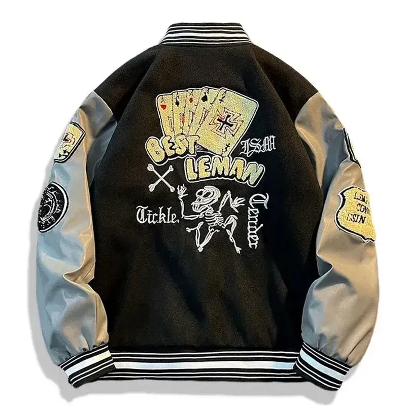 Retro Varsity Jacket: Embroidered Letterman Coat, Unisex
