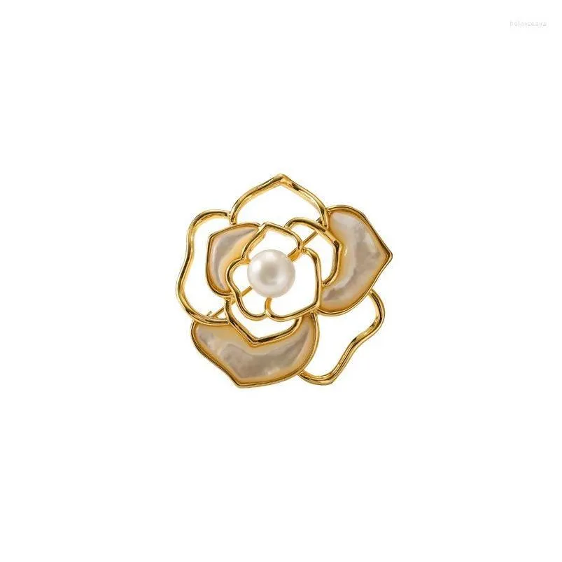 Pins Brooches High-Grade Camellia Fritillaria Brooch Female Wholesale Temperament Gentle Luxury Fashion Sense Pin. Drop Delivery Jewel Otul6