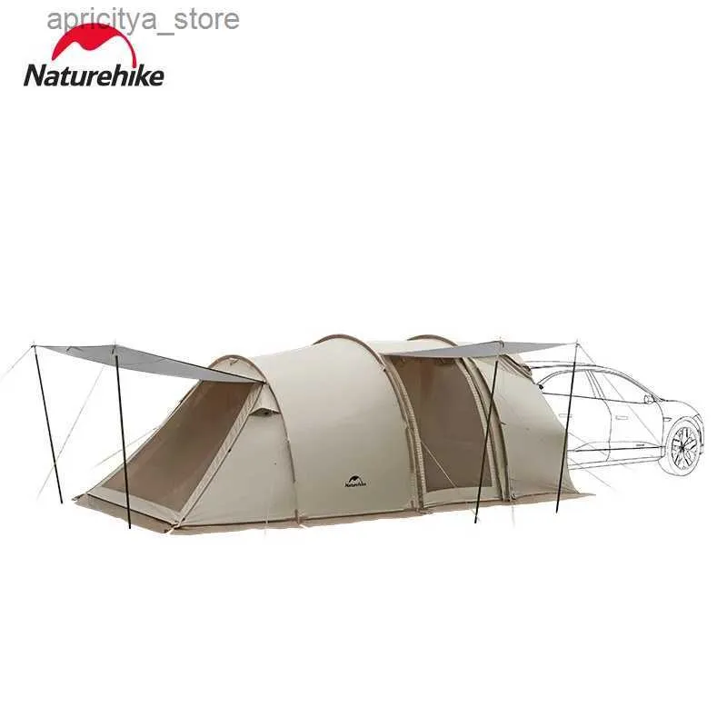 Tents and Shelters Naturehike 2023 New Cloud Vessel Car Tent Outdoor Camping Rainproof Sunscreen Tunnel Car Tail Tent One Room And One Hall Tent24327