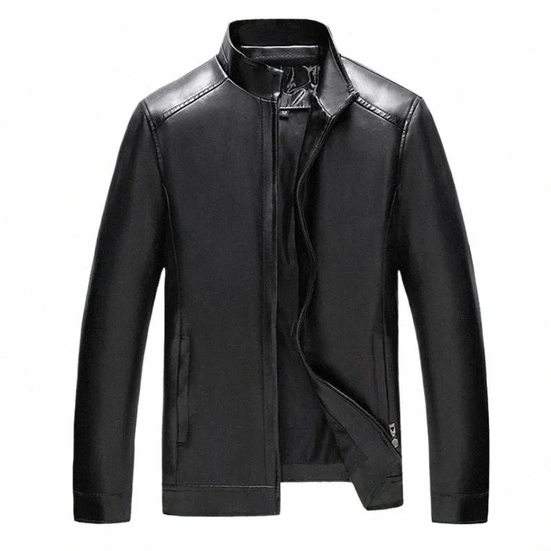 Nouvelle veste en cuir hommes printemps automne col montant Pu manteaux décontracté mâle veste en cuir Fi moto veste en cuir M-3XL Z5wH #