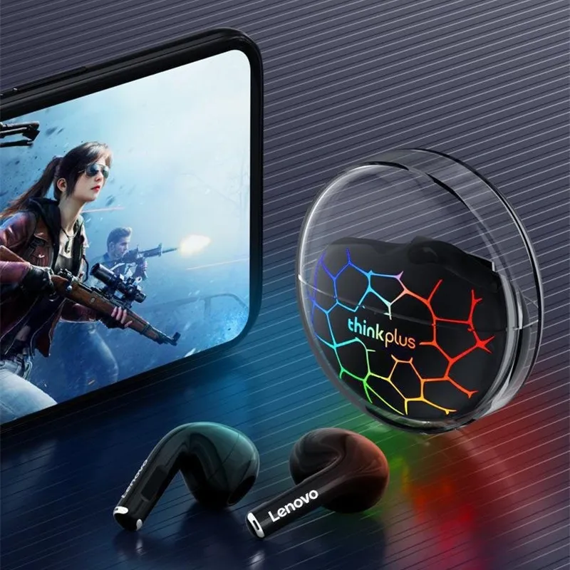 Original lenovo lp80pro bluetooth 5.3 jogos magnéticos sem fio correndo esportes fone de ouvido luminoso intra-auricular com cancelamento de ruído à prova d'água dropshipping