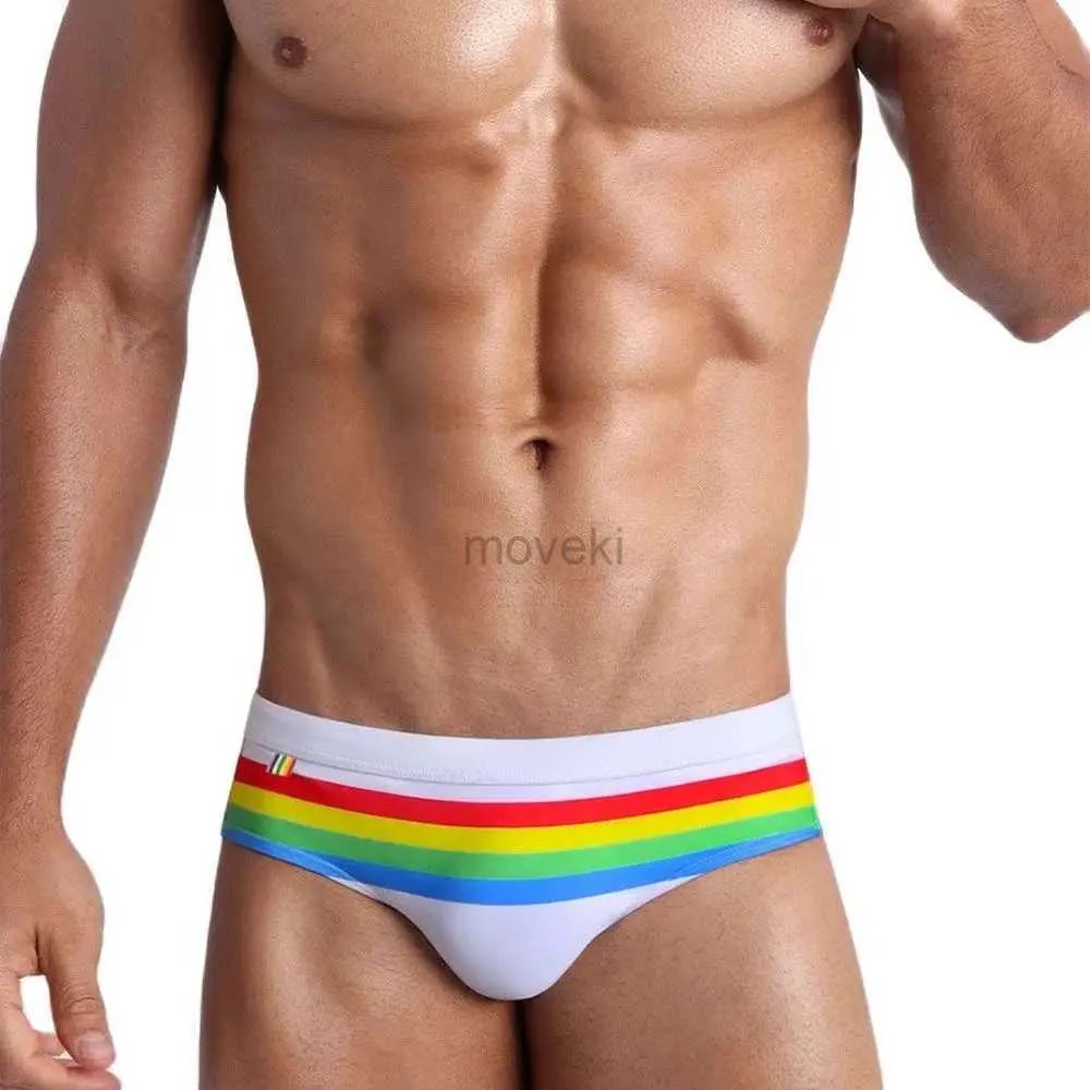 Maillots de bain pour hommes Pride Day Strips Mens Swim Briefs Sexy Natation Short Water Sport Pantalons de plage Maillot de bain Maillots de bain Sexy Male Suilt Surf 24327