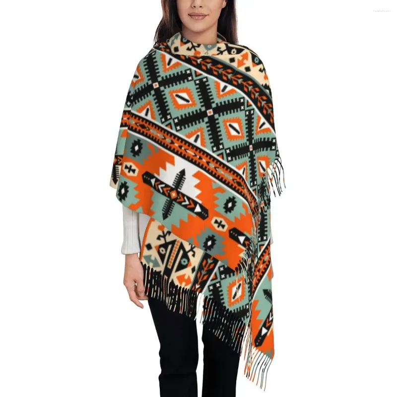 Scarves Boho Pattern Shawl Wraps Women Winter Large Long Scarf Bohemian Ethnic Neckerchief Tassel