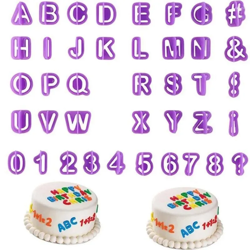 Bakning formar 40st alfabetet kakor formar kakskärare figur bokstav diy fondant mögel nummer socker mögel dekorera köksverktyg