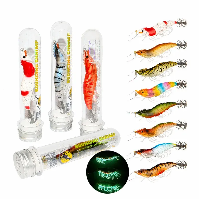 1Set 10pcs Zestaw wabiki Squid Jigs Luminous Webfoot Octopus Egi Lure Wobbler Sztuczna mocna przynęta gładko -mątwa haczyk morski 240321