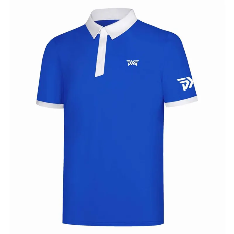 Neue Herren-Golfbekleidung für Frühling/Sommer, Outdoor-Sport, Farbkontrast-Shirt, schnell trocknend, atmungsaktiv, POLO-Shirt, Business-Casual, kurzärmeliges T-Shirt-Oberteil