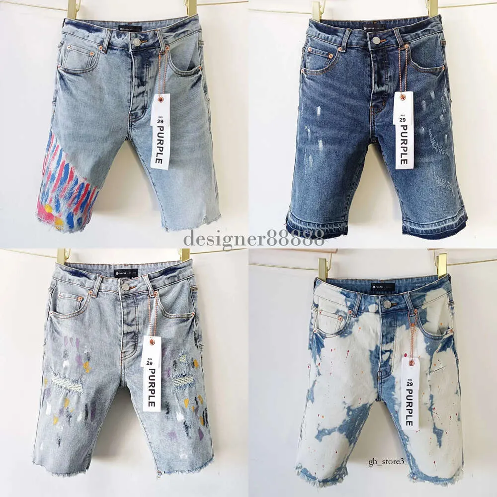 Purple Jeans Court Hommes Court Designer Ksubi Jeans Trous Droits Casual Summer Night Club Bleu Femmes Shorts Style Luxe Patch Même Style Purple Brand Jeans 197