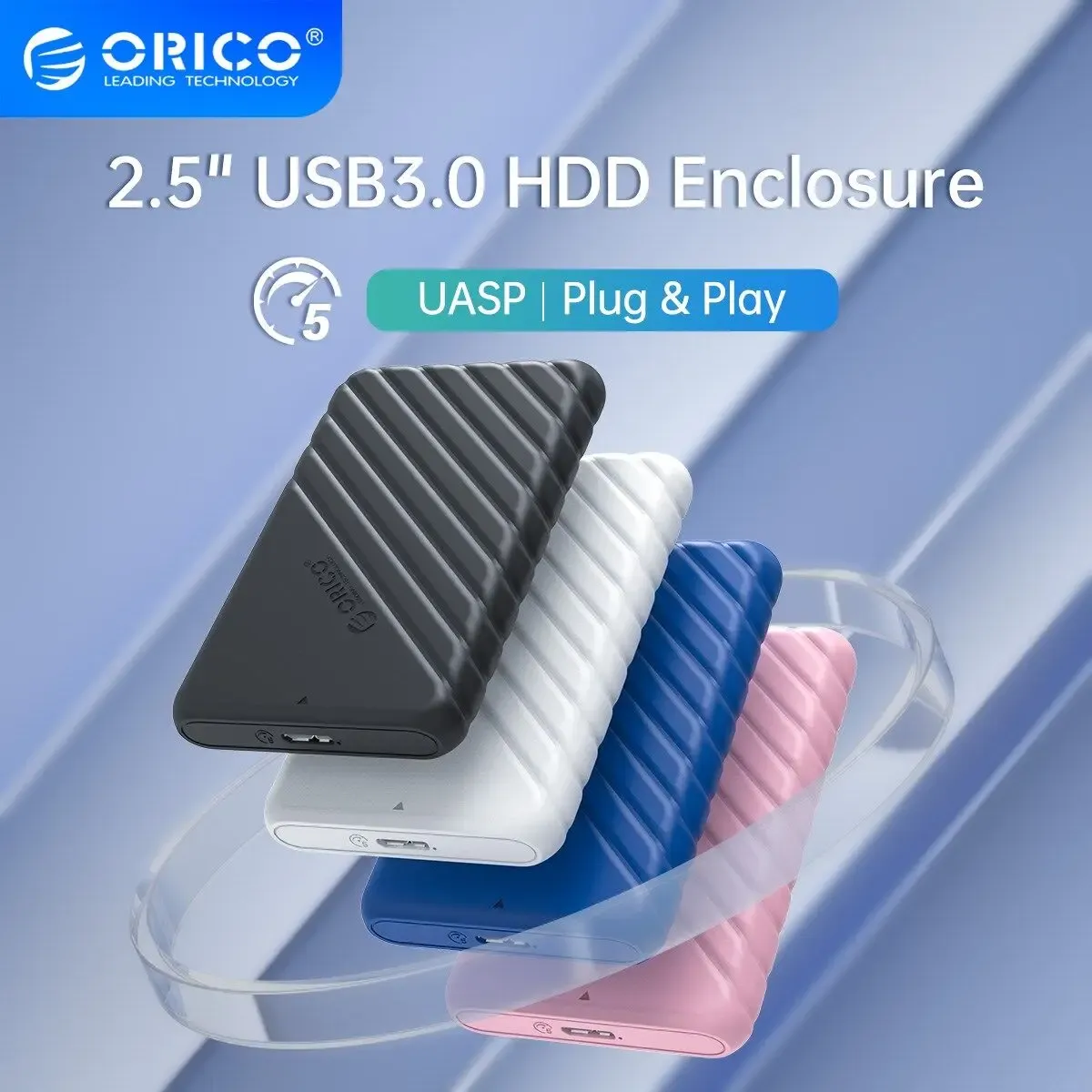 HUBS ORICO MICROB USB3.0 2.5 "Extern lagring HDD -fodral SATA 5Gbps HDD SSD hårddisk kapsling Support UASP för Windows/Mac OS/Linux