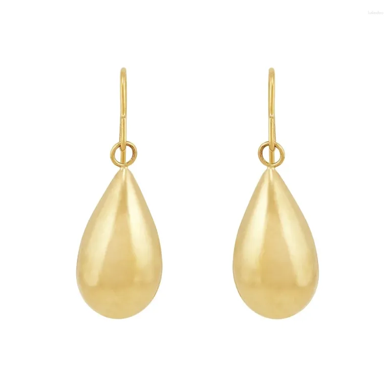 Dangle Earrings 10K Yellow Gold Hollow Teardrop