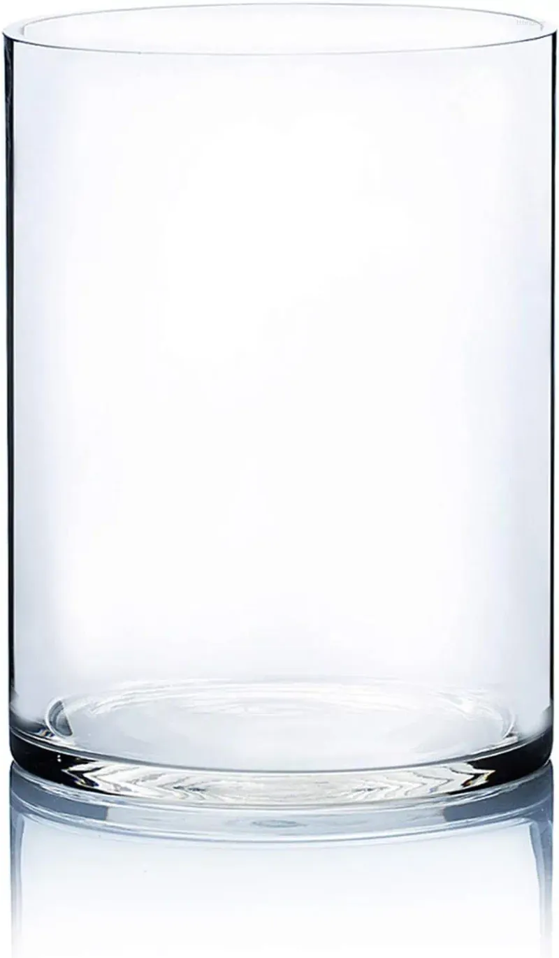 Vasos Cilindro Vaso Largura Aberta 9 "Altura 12" Limpar Grande Diâmetro Vidros Floral Recipiente Plantador Terrário 1 Peça