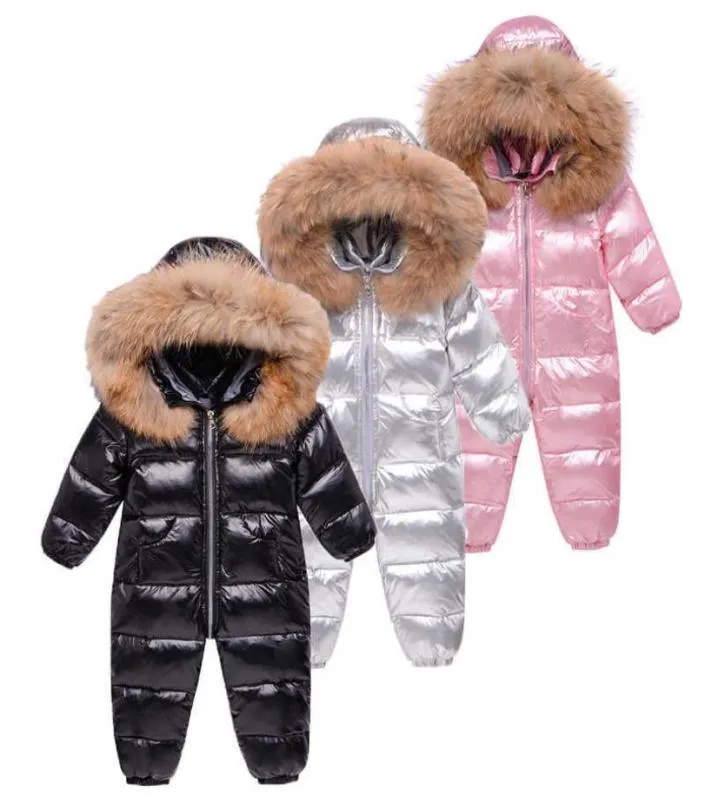 2021 Russe hiver doudoune pour garçon enfants épais Ski costume fille canard vers le bas combinaison bébé Snowsuit enfants salopette infantile manteau H05980226