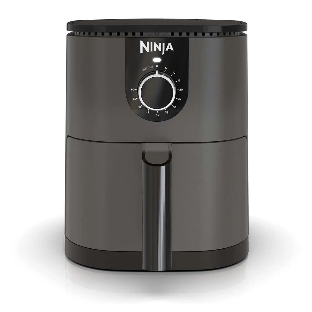 Ninja AF080 Mini Air Fryer, 2 Quart Capacity, Compact, Non Stick, with Quick Set Timer, Gray