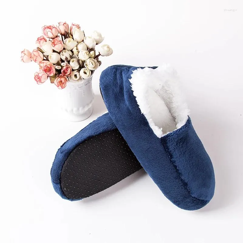 Chaussettes d'hiver en coton épais pour hommes, pantoufles à la mode en peluche, chaussettes d'intérieur chaudes, unisexes, antidérapantes pour chambre à coucher