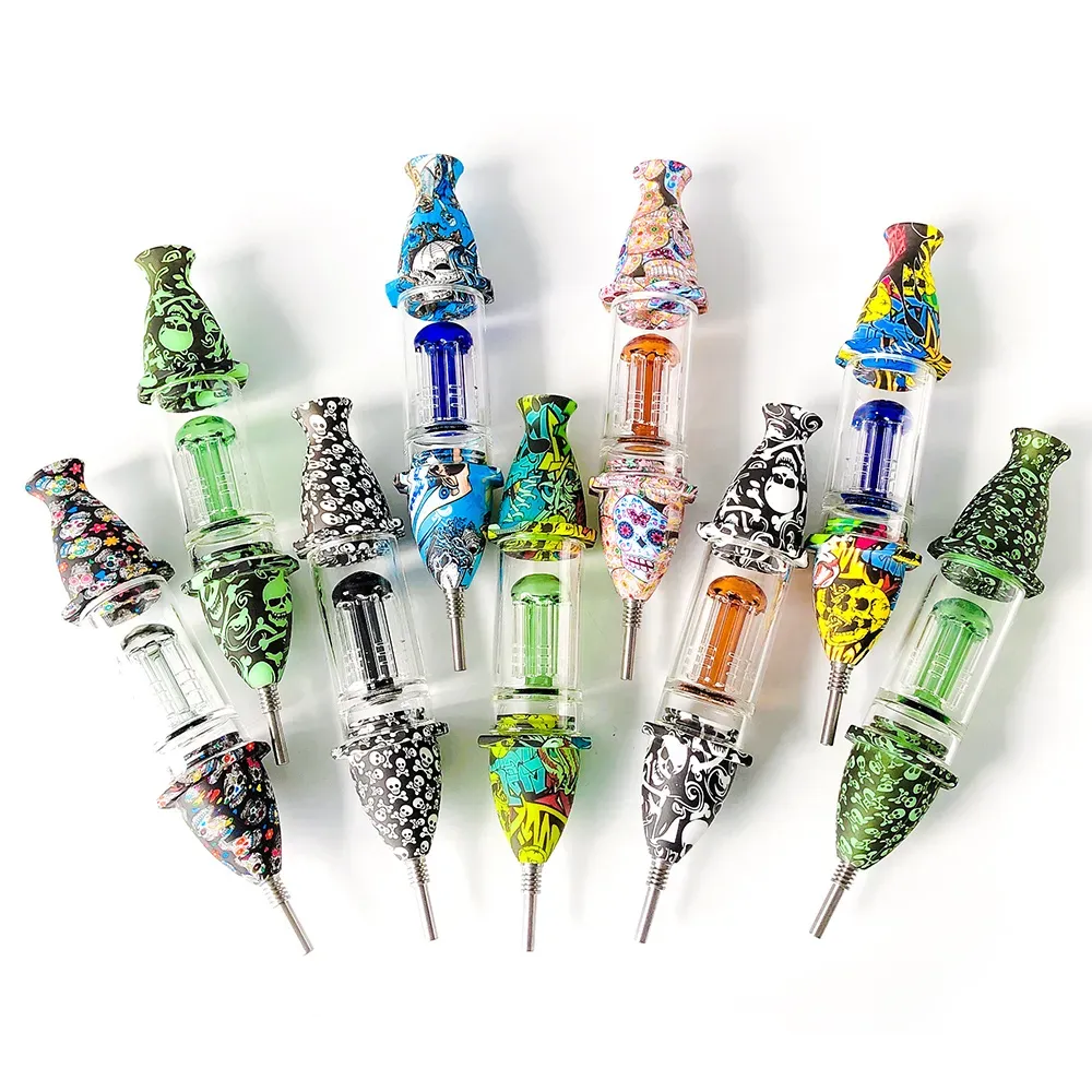 Printing Nectar Collectors with 10mm joint stainless steel smoke accessory smoking pipes water bongs dab oil rig