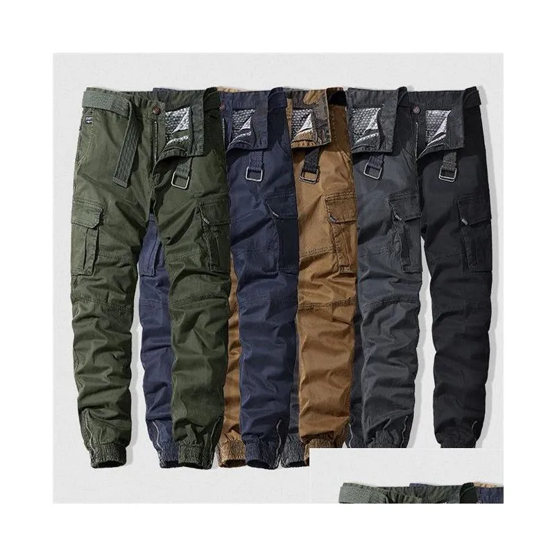 Pantalons pour hommes 5 couleurs hommes décontracté coton cargo élastique randonnée en plein air trekking tactique pantalons de survêtement mâle militaire mti-poche combat dro dhnre