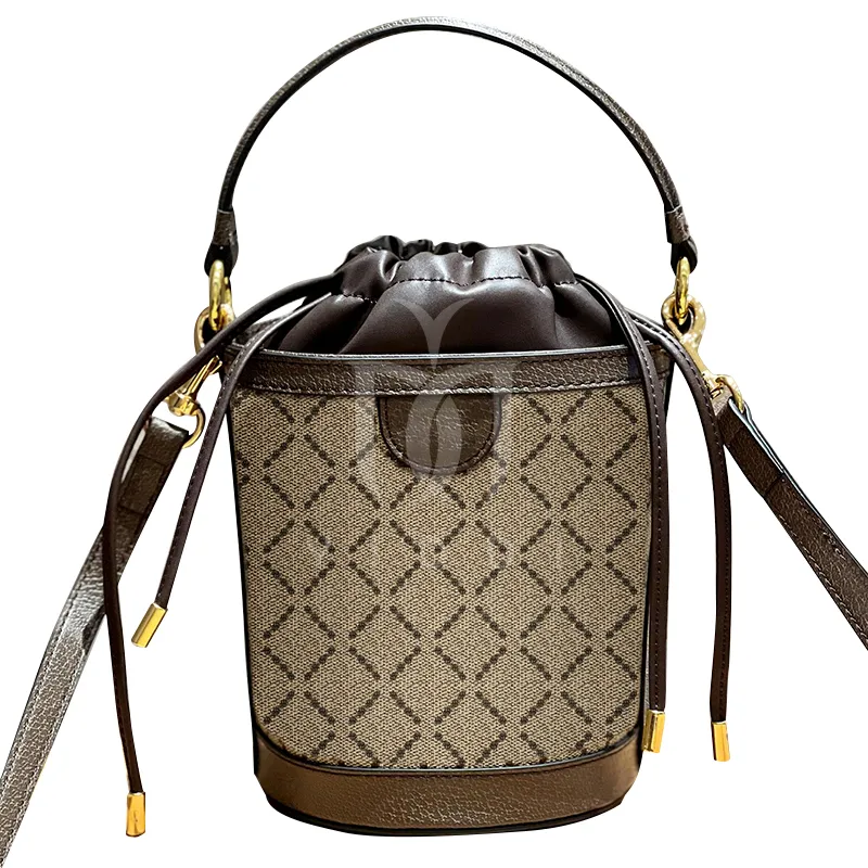 Luxo vintage cordão mini balde saco de telefone feminino designer tote balde sacos de ombro corda corda balde crossbody carteira mini bolsa de ombro