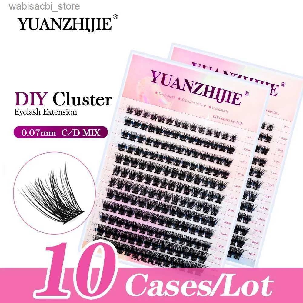 False Eyelashes 10cases YUANZHIJIE DIY Eyelash Pointed Trasparents Transparent Eyelash Strap PBT Korean Makeup Material Eyelash Bundle Supplies24327