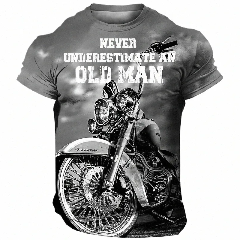 T-shirt vintage Moto T-shirt pour hommes Impression 3D Voiture T-shirts à manches courtes Été Hommes Vêtements Casual Blouse Classic Bike Tops M8vZ #