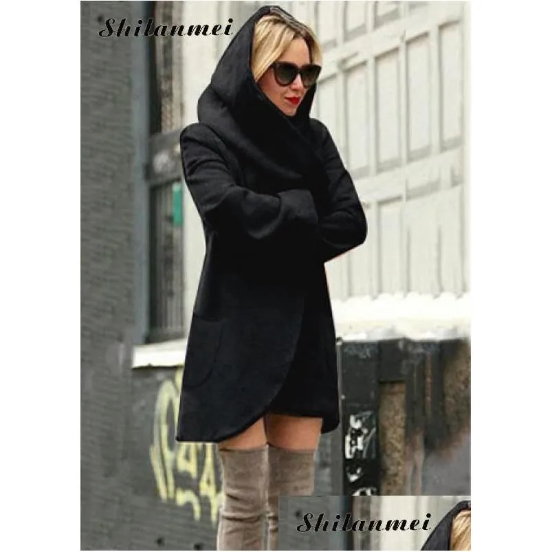 Damenjacken Damen 2021 Frauen Winter Herbst Jacke Langer Mantel Slim Anzug Kragen Stil Soild Woolen Weibliche Drop Lieferung Bekleidung Clot Dhfhx