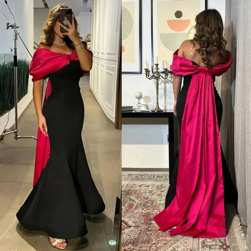 Runway Dresses Fashion Mermaid Celebrity For Women Off-Shoulder Skirt Slim Fit Sleeveless Bow Dress Party Gown Custom Made