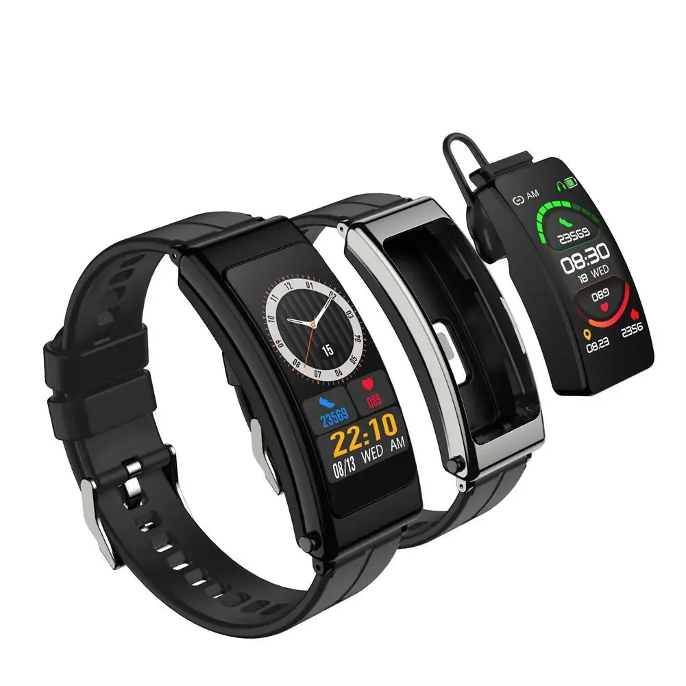 Часы Новая мода K13 SmartWatch Гарнитура Сенсорный экран Bluetooth-совместимые наушники Шагомер Фитнес Спорт Смарт-браслет