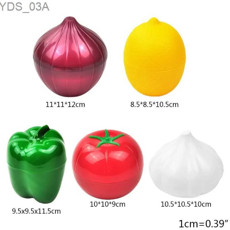 Bouteilles de stockage Bocaux pour cuisine créative Bac à légumes Récipient à légumes Oignon Ail Tomate Citron Poivre Vert Réfrigérateur pour le stockage frais P15F 240327