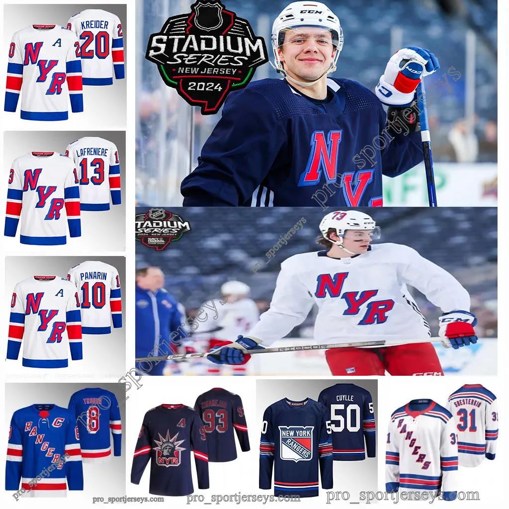 New York 73 Matt Rempe Rangers 2024 Serie stadio Jersey Chris Kreider Artemi Panarin Adam Fox Will Cuyl Igor Shesterkin Mika Zibanejad Lindgren Kandre Miller