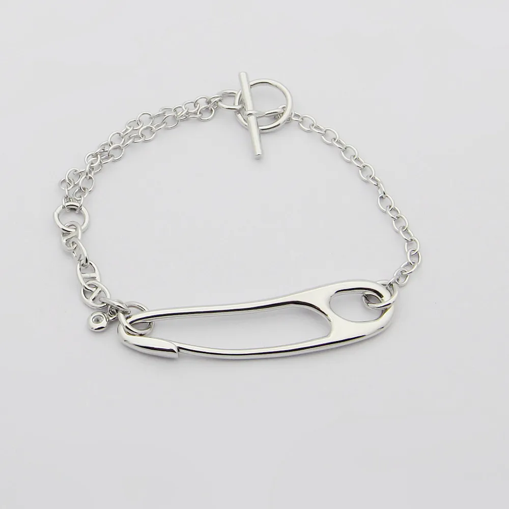 Bracelet en acier inoxydable avec lettres brillantes, à la mode, en or rose et en argent, pour femmes