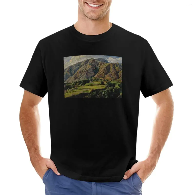 Мужские топы на бретелях Cerro El Avila, футболка с масляной живописью, винтажные корейские модные мужские футболки