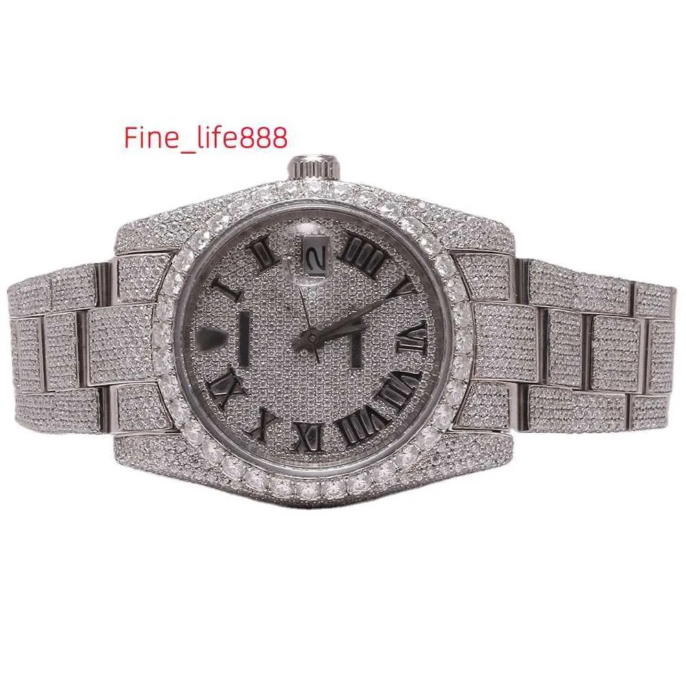 Orologi al quarzo Produttore di alta qualità di orologio con diamanti Moissanite coltivato in laboratorio unisex stile hip hop per uomo e donna