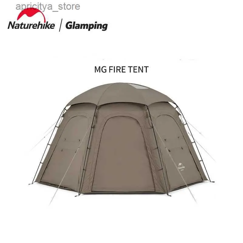 Tendas e abrigos Naturehike 2022 Nova MG Fire Tent Grande espaço Sala de estar Tenda Dome Tenda para fazer chá Tenda para acampamento ao ar livre Equipamento respirável Tenda24327