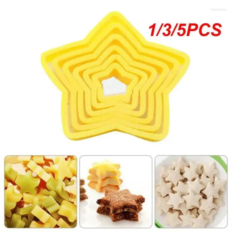 Bakvormen 1/3/5PCS Set Kerstboom Cookie Cutter Mold Xmas Plastic 3D Jaar Koekjes peperkoek Mold Maker Stempel Tool