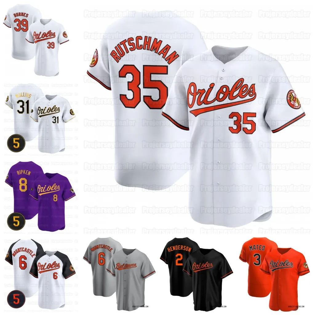 35 Adley Rutschman 2024 Orioles Jersey Jackson Holliday Corbin Burnes Cedric Mullins Craig Kimbrel Grayson Rodriguez Jorge Mateo Ryan Mountcastle Henderson